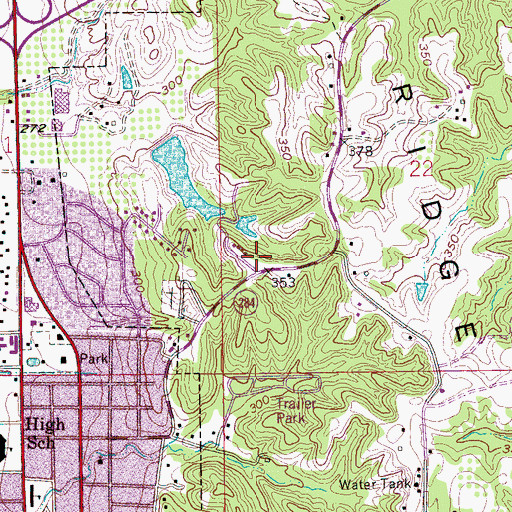 Topographic Map of Calvary Christian High School, AR
