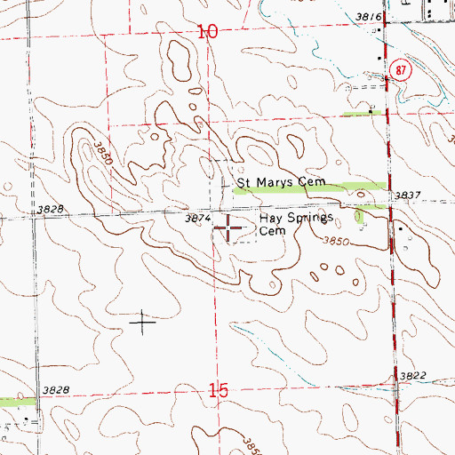 Topographic Map of Hay Springs Cemetery, NE