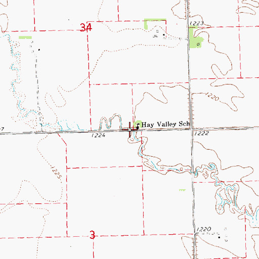 Topographic Map of Hay Valley School, NE