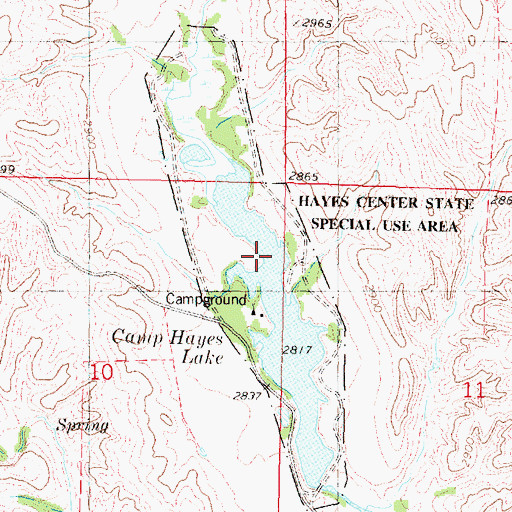 Topographic Map of Hayes Center State Wildlife Management Area, NE