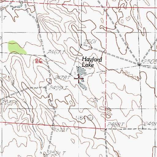 Topographic Map of Hayford Lake, NE