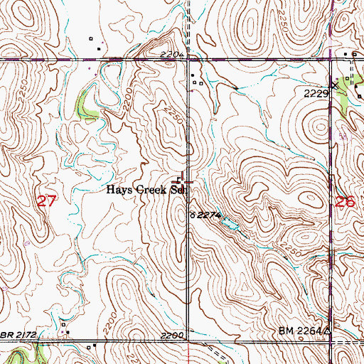 Topographic Map of Hays Creek School, NE