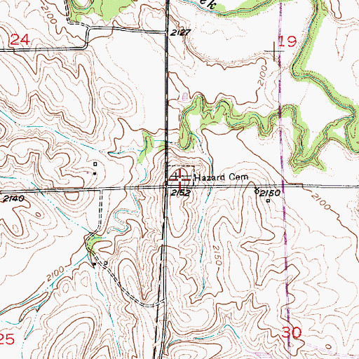 Topographic Map of Hazard Cemetery, NE