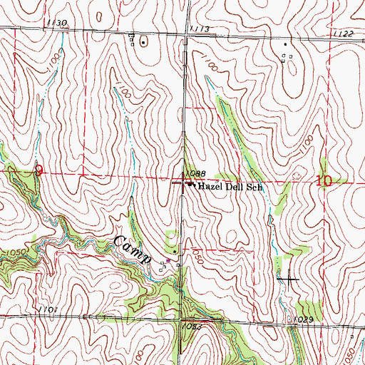 Topographic Map of Hazel Dell Public School, NE