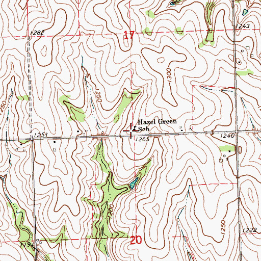 Topographic Map of Hazel Green School, NE