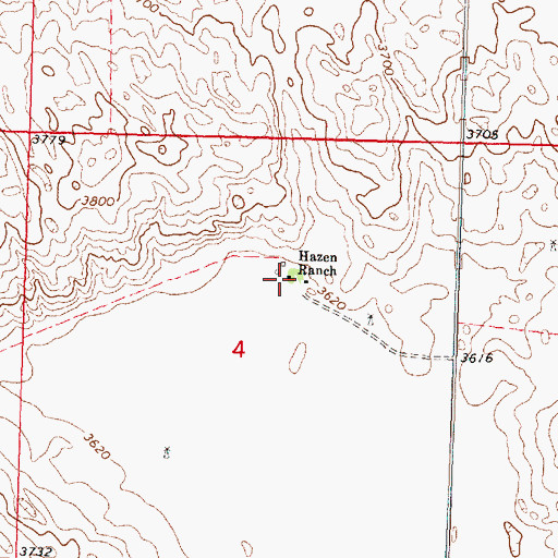 Topographic Map of Hazen Ranch, NE