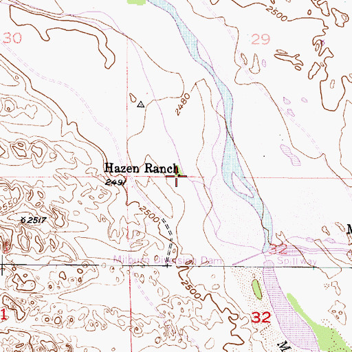 Topographic Map of Hazen Ranch, NE