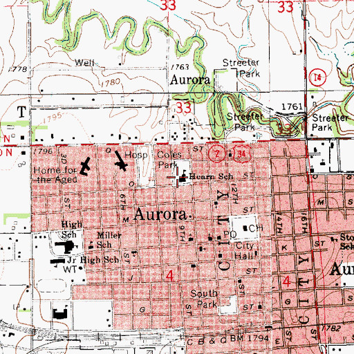 Topographic Map of Hearn School (historical), NE