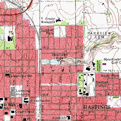 Topographic Map of Heartwell Park, NE