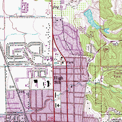 Topographic Map of Northside Park, AR