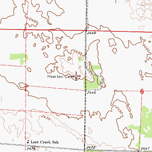 Topographic Map of Heerten Cemetery, NE