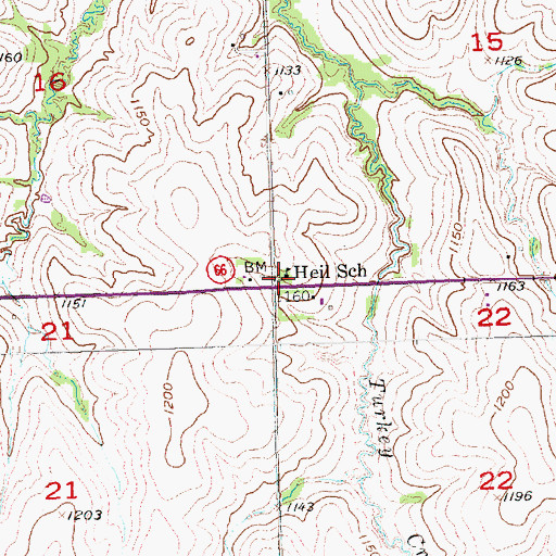 Topographic Map of Heil School, NE