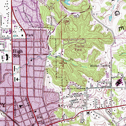 Topographic Map of Stuart Springs Park, AR