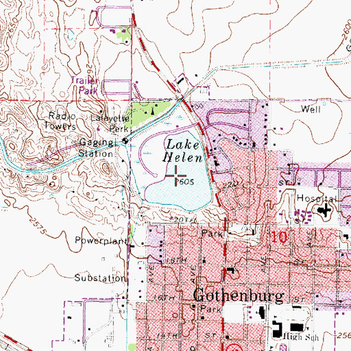 Topographic Map of Lake Helen, NE