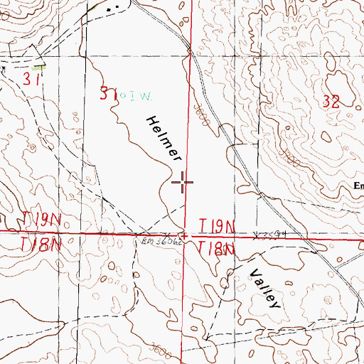Topographic Map of Helmer Valley, NE