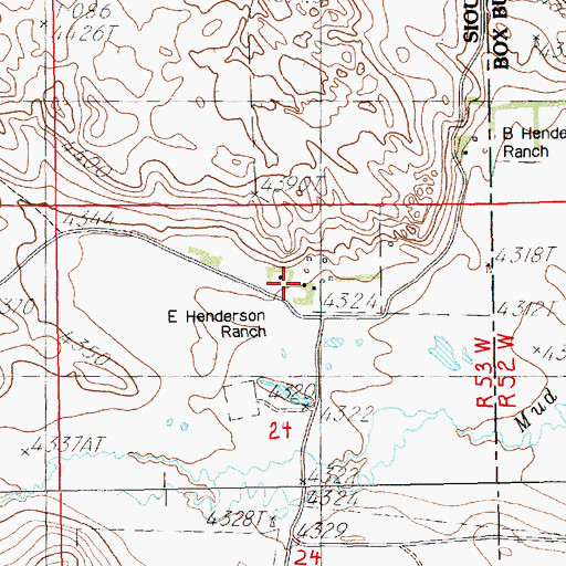 Topographic Map of E Henderson Ranch, NE
