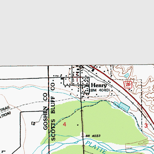 Topographic Map of Henry, NE