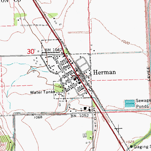 Topographic Map of Herman, NE