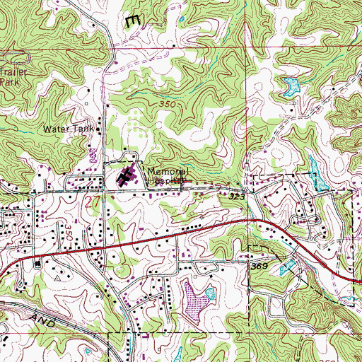 Topographic Map of Church of Christ, AR