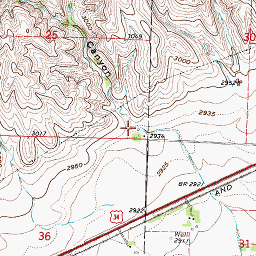 Topographic Map of Hickman Canyon, NE