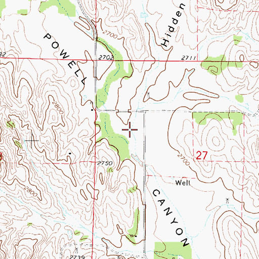 Topographic Map of Hidden Valley, NE