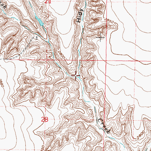 Topographic Map of Hidy Canyon, NE