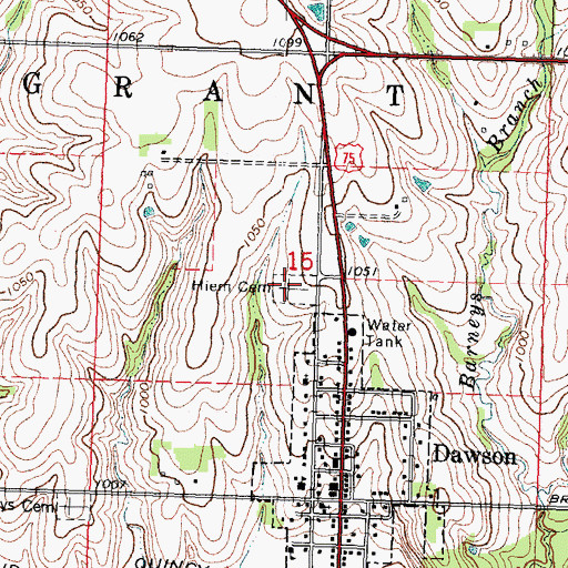 Topographic Map of Hiem Cemetery, NE