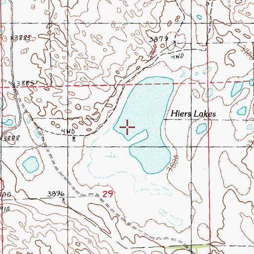Topographic Map of Hiers Lakes, NE