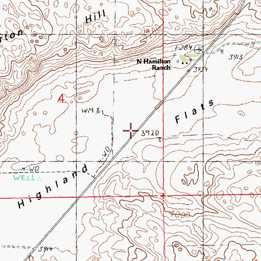 Topographic Map of Highland Flats, NE
