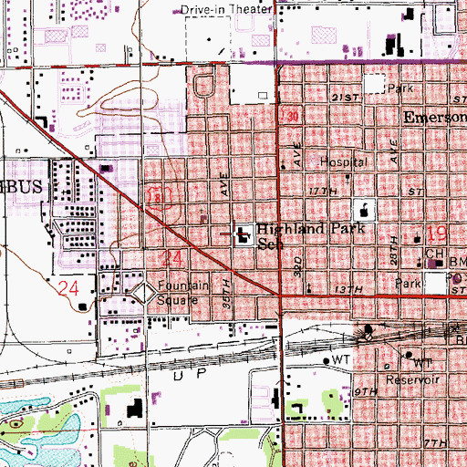Topographic Map of Columbus Christian Elementary School, NE