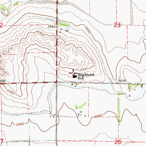 Topographic Map of Highland School, NE