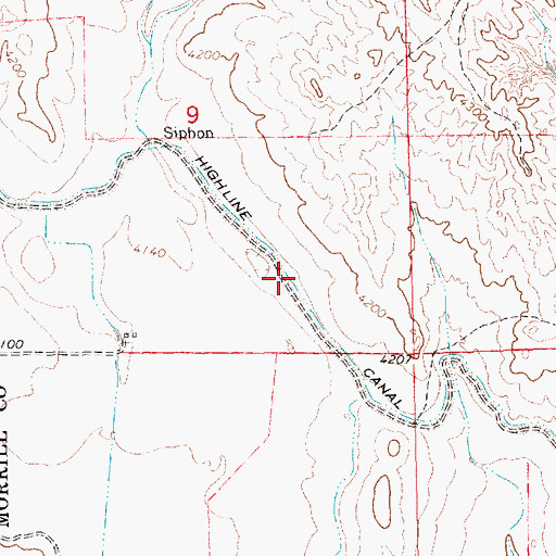 Topographic Map of Highline Canal, NE