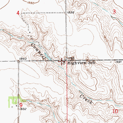 Topographic Map of Highview School (historical), NE