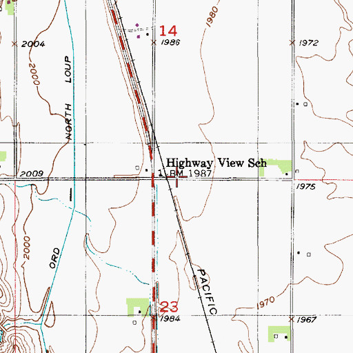 Topographic Map of Highway View School, NE