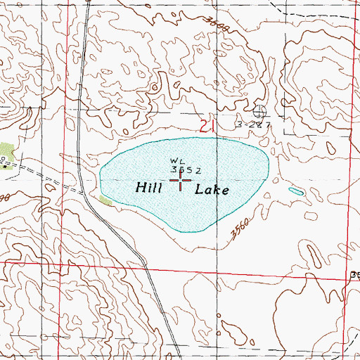 Topographic Map of Hill Lake, NE