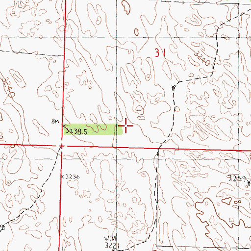 Topographic Map of Hill Ranch, NE