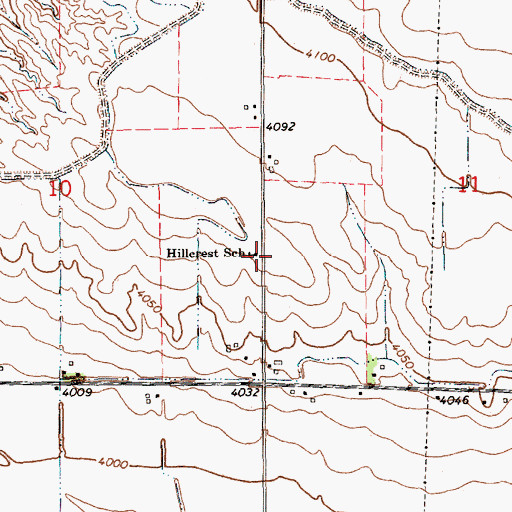 Topographic Map of Hillcrest School (historical), NE