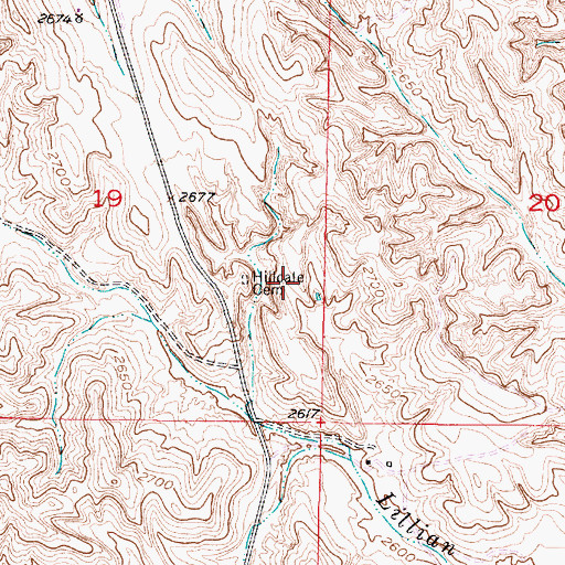 Topographic Map of Hilldale Cemetery, NE