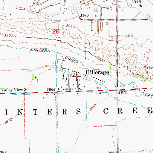 Topographic Map of Hillerage, NE
