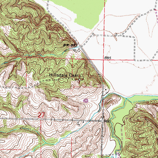 Topographic Map of Hillsdale Cemetery, NE
