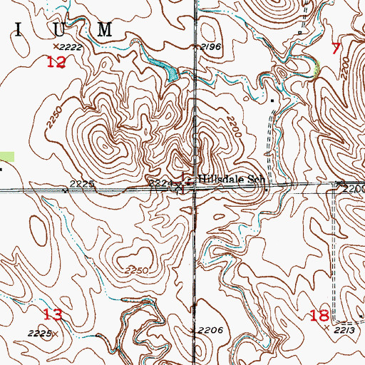 Topographic Map of Hillsdale School, NE