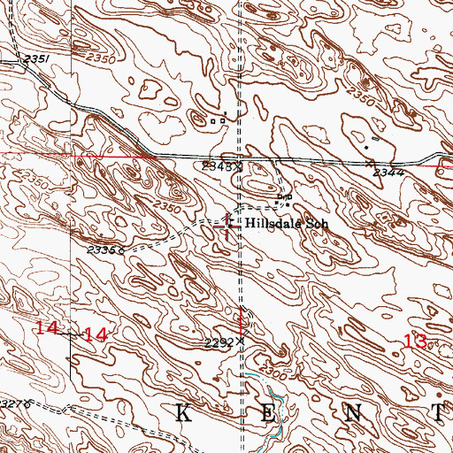 Topographic Map of Hillsdale School, NE