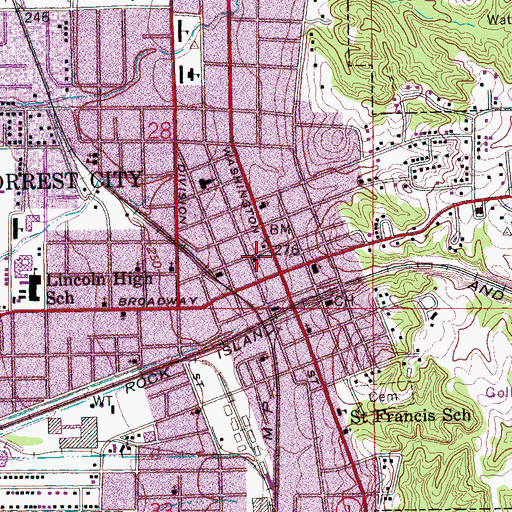Topographic Map of Church of the Good Shepherd, AR