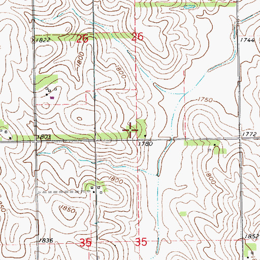 Topographic Map of Hillside School, NE