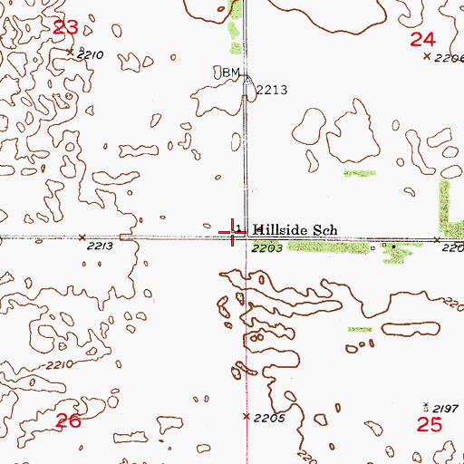 Topographic Map of Hillside School, NE