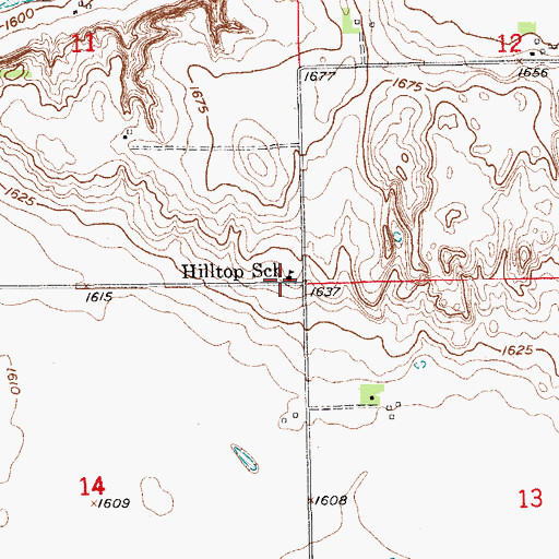 Topographic Map of Hilltop School (historical), NE