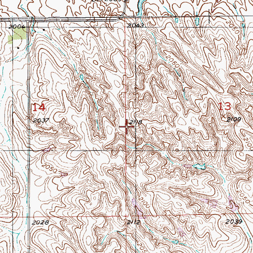 Topographic Map of Hilltop School, NE