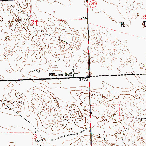Topographic Map of Hillview School, NE