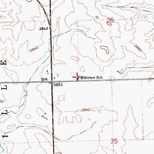 Topographic Map of Hillview School, NE