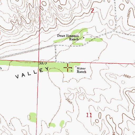 Topographic Map of Hiner Ranch, NE